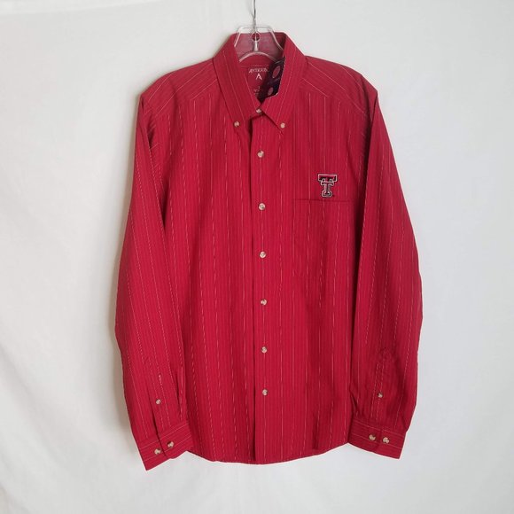 NEW Texas Tech Red Raiders Antigua Button Front Long Sleeve Shirt Mens Small - Picture 2 of 6